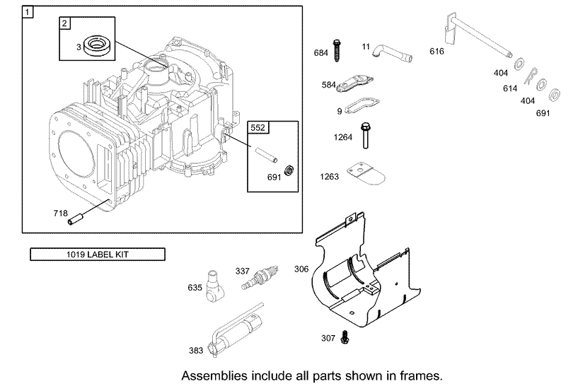 Cylinder Assembly Briggs and Stratton 280H77 0166 E1