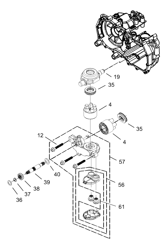 Cylinder Block Assembly RH Hydrostat No 105 3491