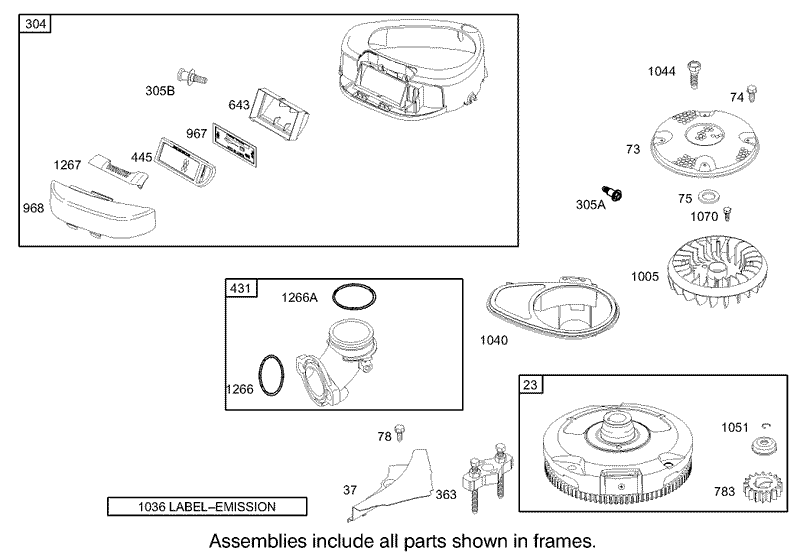 Blower Housing Assembly Briggs and Stratton 286H77 0165 E1