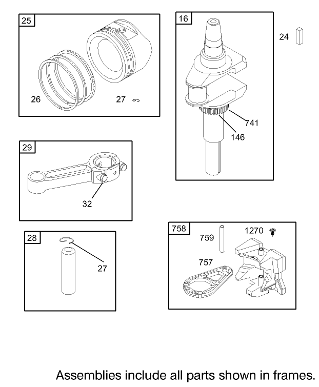 Crankshaft Assembly Briggs and Stratton 286H77 0165 E1