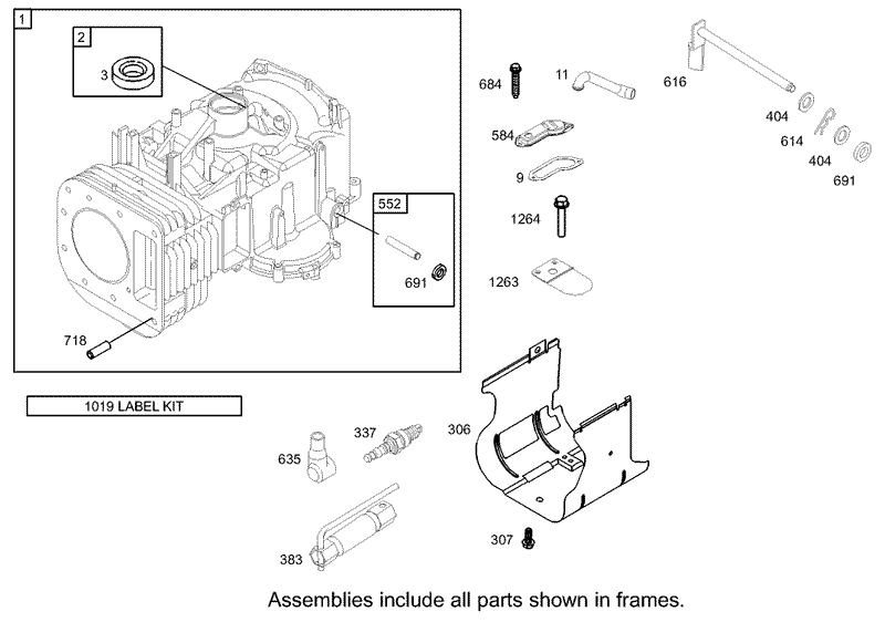 Cylinder Assembly Briggs and Stratton 286H77 0165 E1