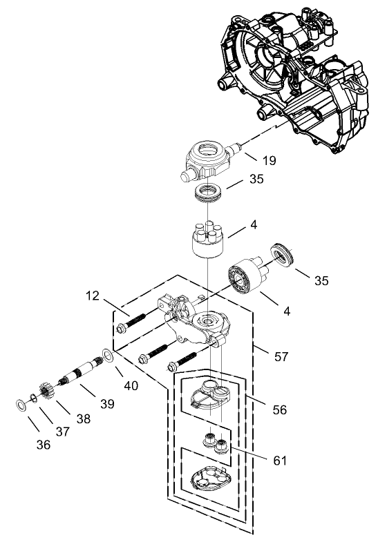 Cylinder Block Assembly RH Hydrostat No 105 3491