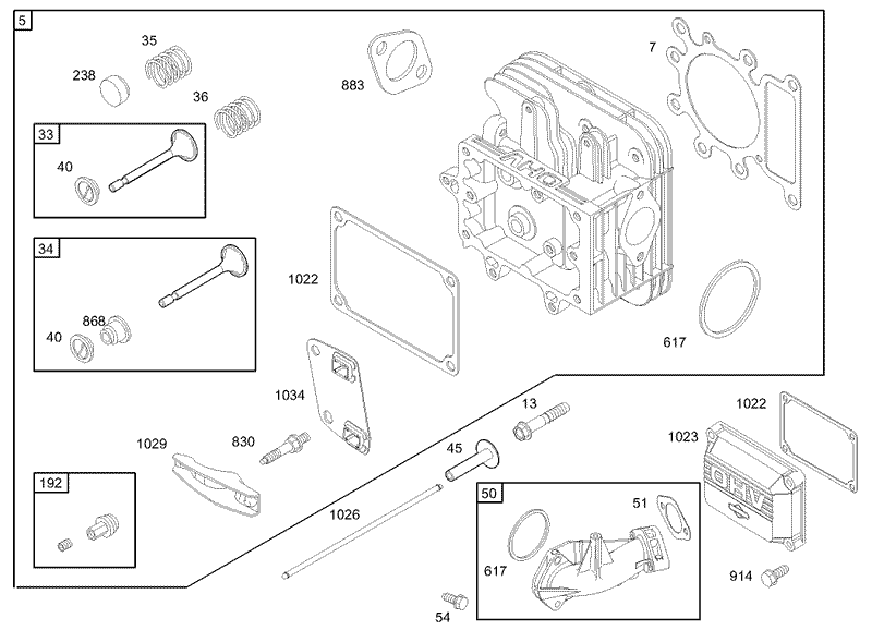 Cylinder Head Assembly Briggs and Stratton 286H77 0165 E1