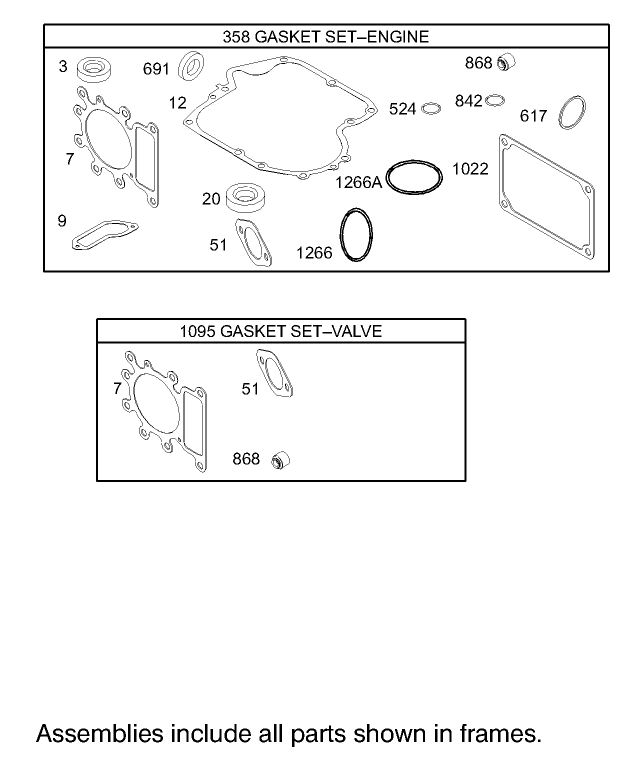 Gasket Assembly Briggs and Stratton 286H77 0165 E1