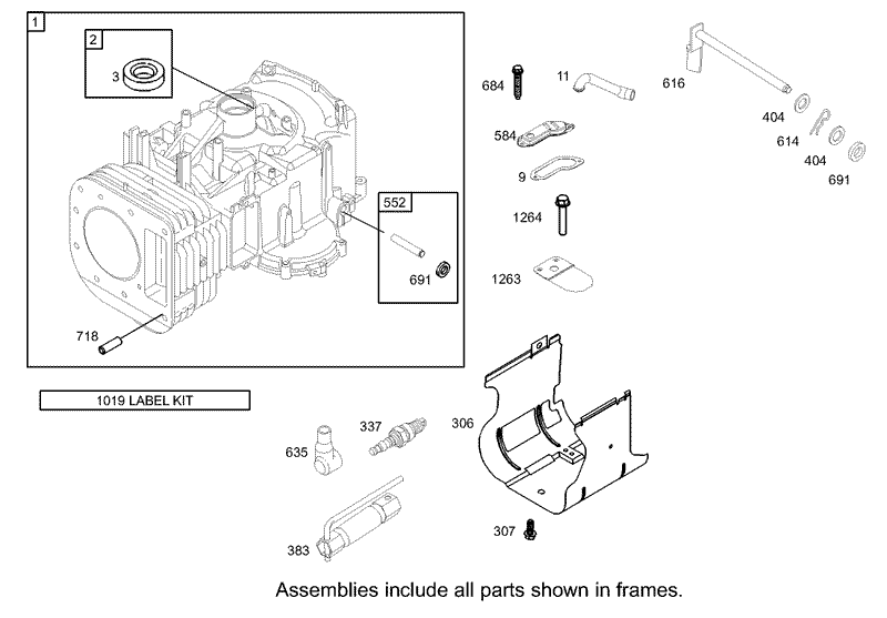 Cylinder Assembly Briggs and Stratton 286H77 0165 E1