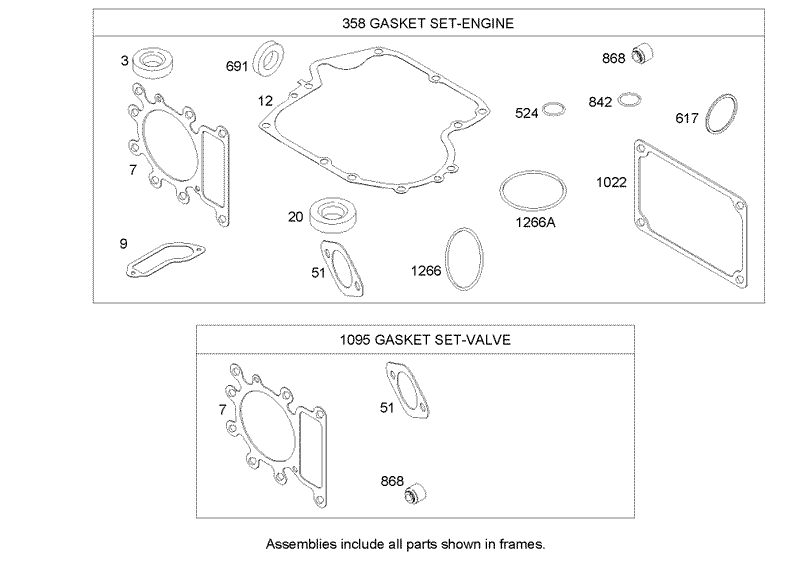 Gasket Assembly Briggs and Stratton 286H77 0165 E1