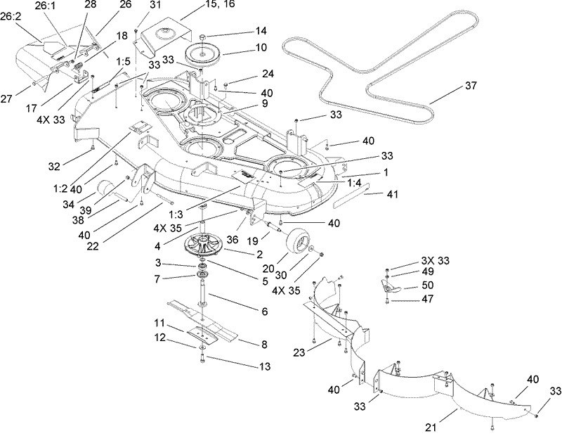 52 Inch Deck Assembly