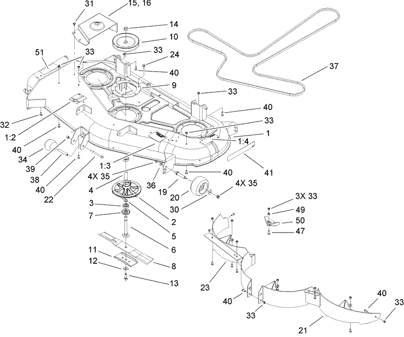 52 Inch Deck Assembly