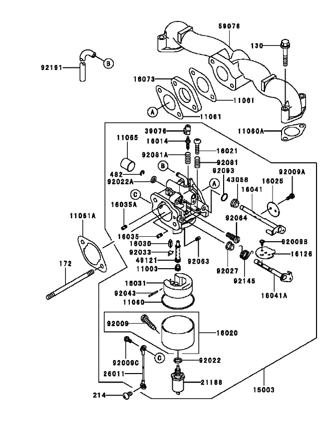 Carburetor Assembly Kawasaki FH531V AS11