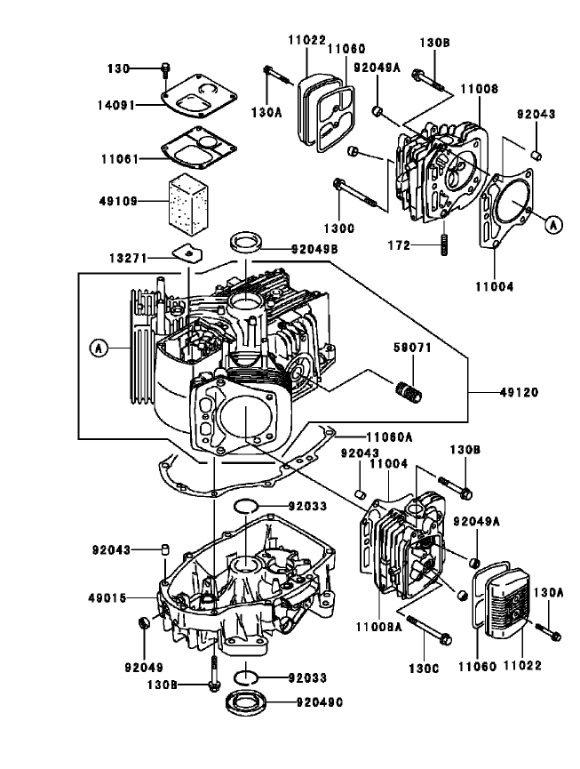 Cylinder Crankcase Assembly Kawasaki FH531V AS11
