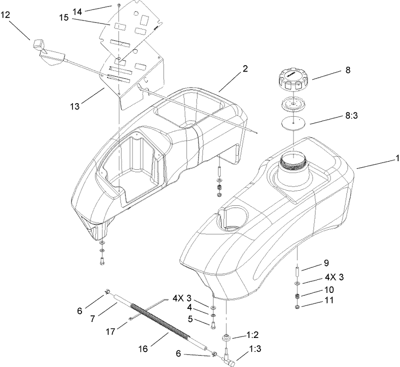Fuel Tank and Control Pod Assembly