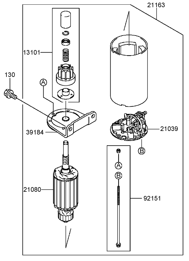 Starter Assembly Kawasaki FH541V BS50 R