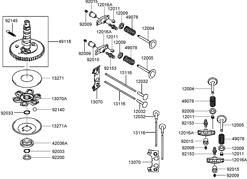Valve and Camshaft Assembly Kawasaki FH541V BS50 R