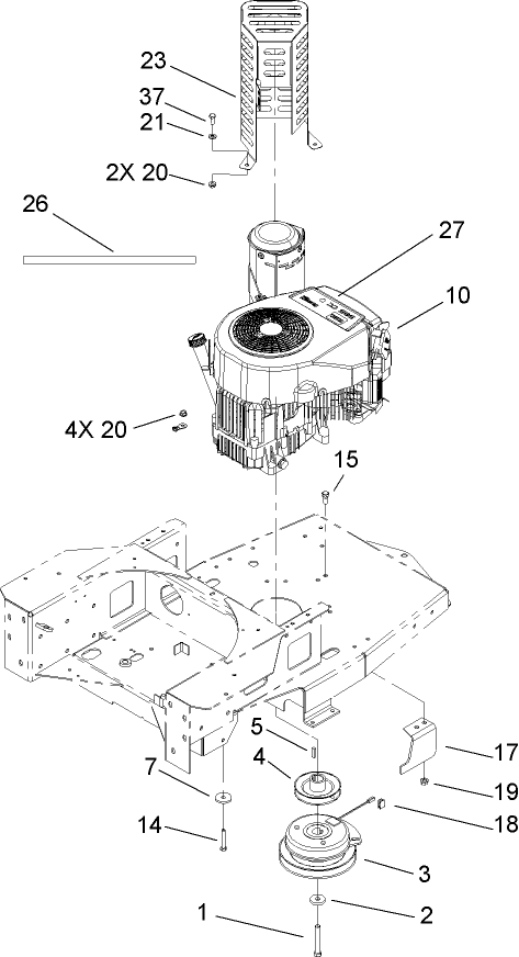 Engine and Clutch Assembly