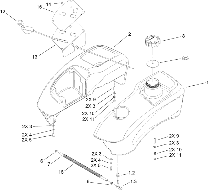 Fuel Tank and Control Pod Assembly