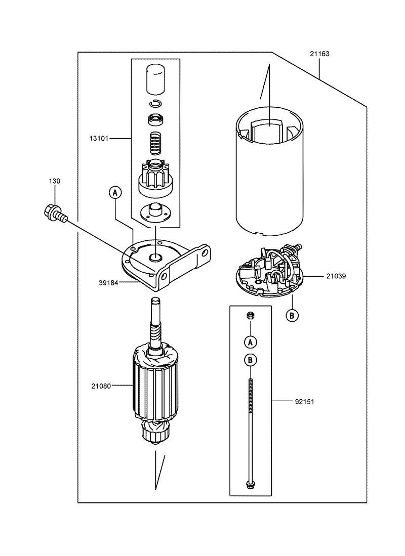 Starter Assembly Kawasaki FH541V AS50