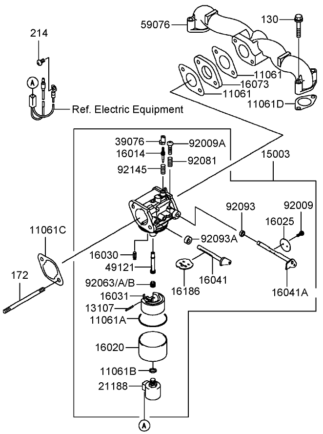 Carburetor Assembly Kawasaki FH541V BS50 R