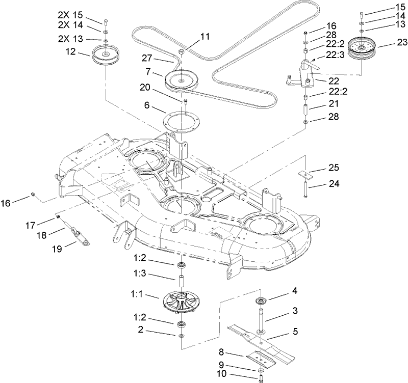 52in Deck Belt Drive Assembly