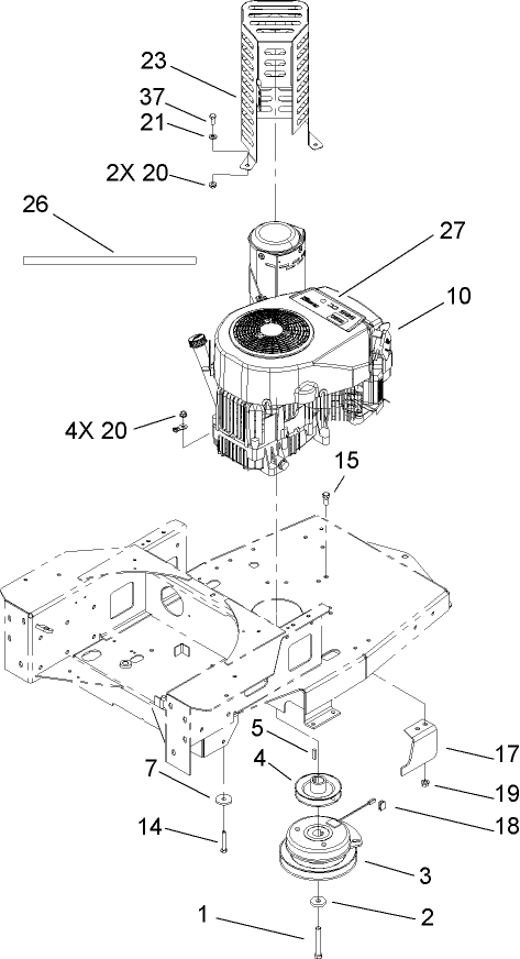 Engine and Clutch Assembly