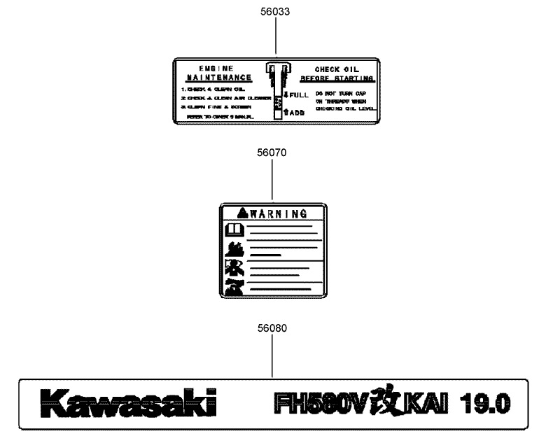 Label Assembly Kawasaki FH580V AS40 R