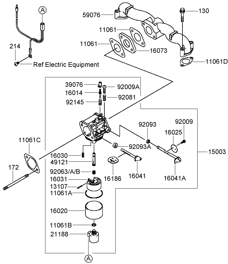 Carburetor Assembly Kawasaki FH580V AS50 R
