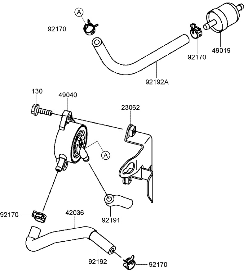 Fuel Tank and Valve Assembly Kawasaki FH580V AS40 R