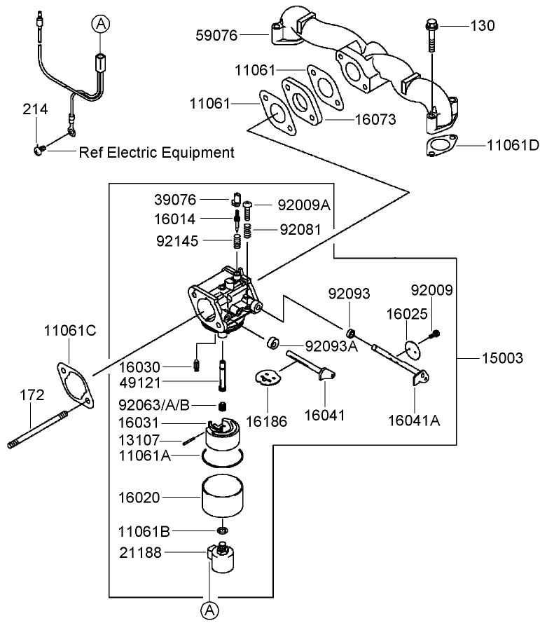 Carburetor Assembly Kawasaki FH580V AS40 R
