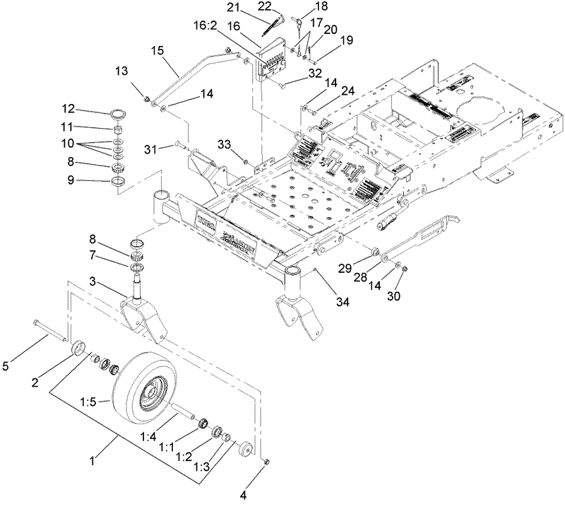 Caster and Height of Cut Assembly