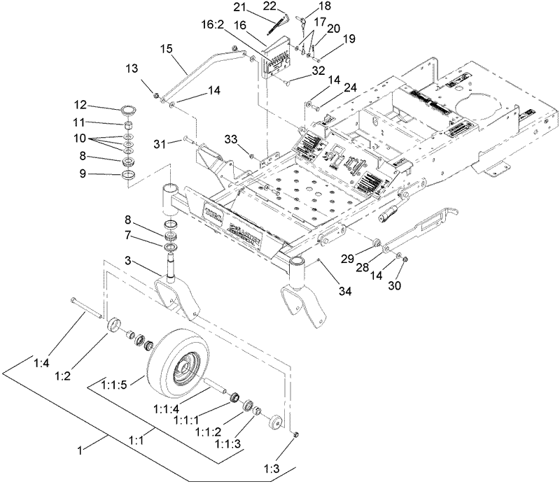 Caster and Height of Cut Assembly