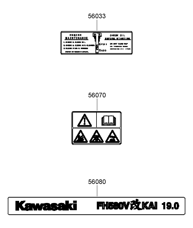 Label Assembly Kawasaki FH580V AS50 R