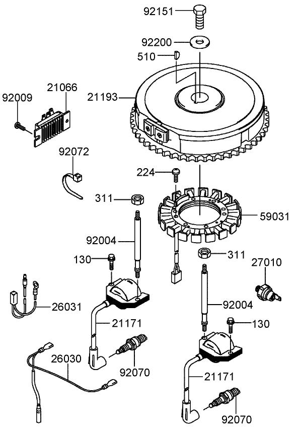 Electrical Equipment Assembly Kawasaki FH580V AS14