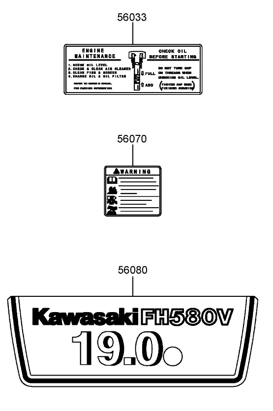 Decal Assembly Kawasaki FH580V AS14