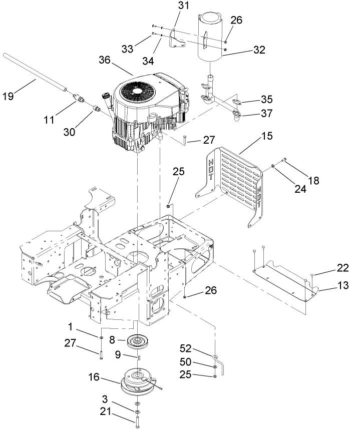 Engine Clutch and Muffler Assembly