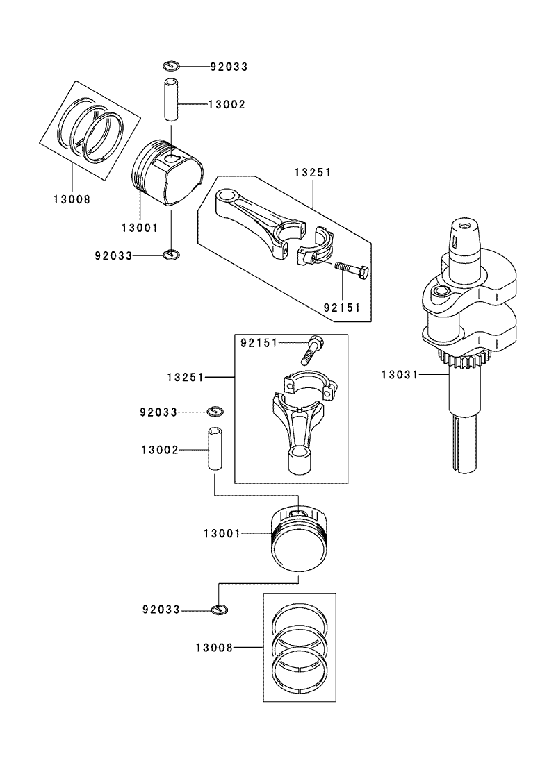 Piston Crankshaft Assembly Kawasaki FH580V AS30
