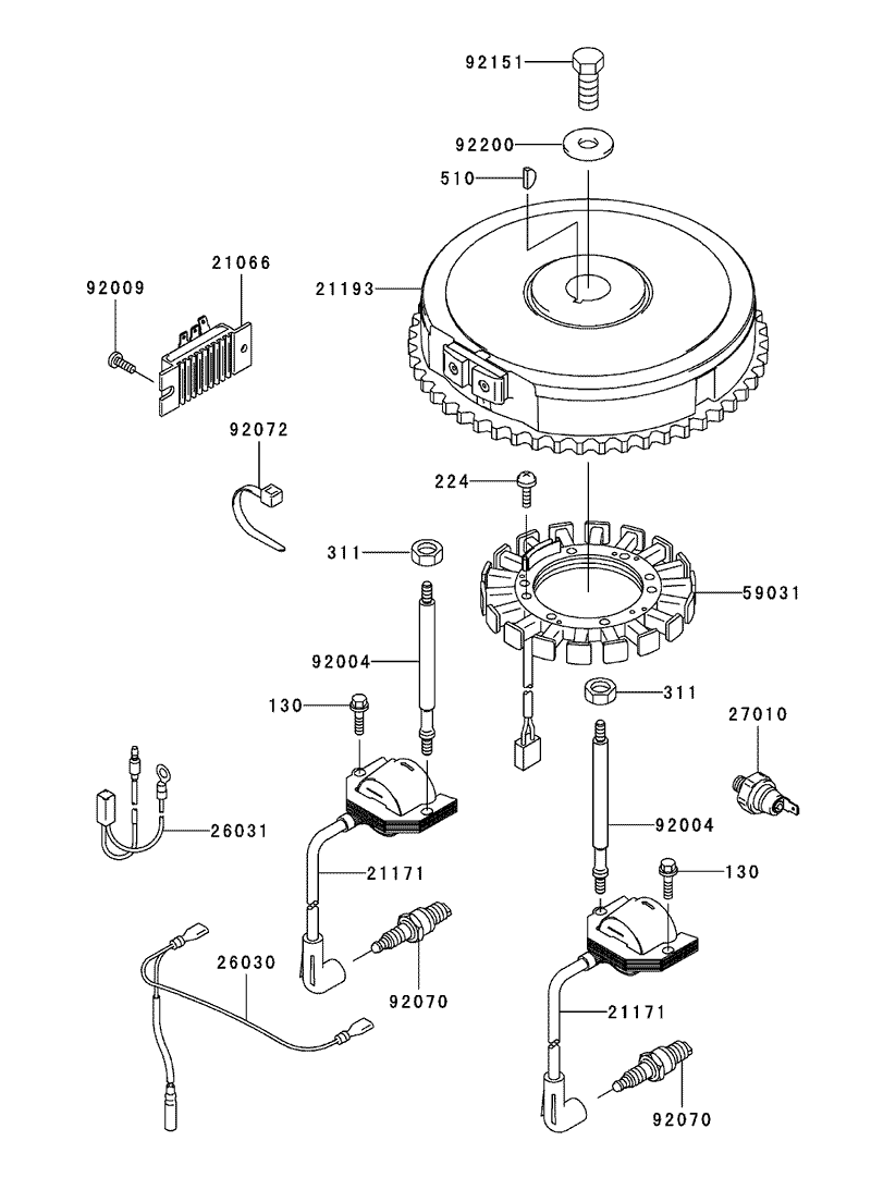 Electric Equipment Assembly Kawasaki FH580V AS29