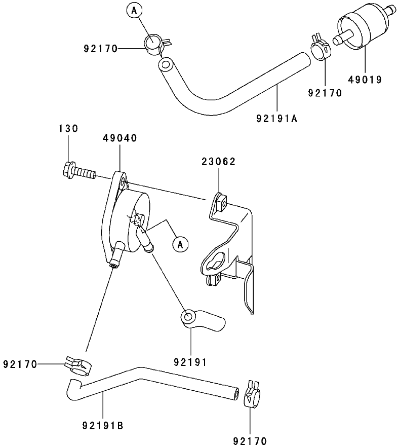 Fuel Tank Fuel Valve Assembly Kawasaki FH580V AS29