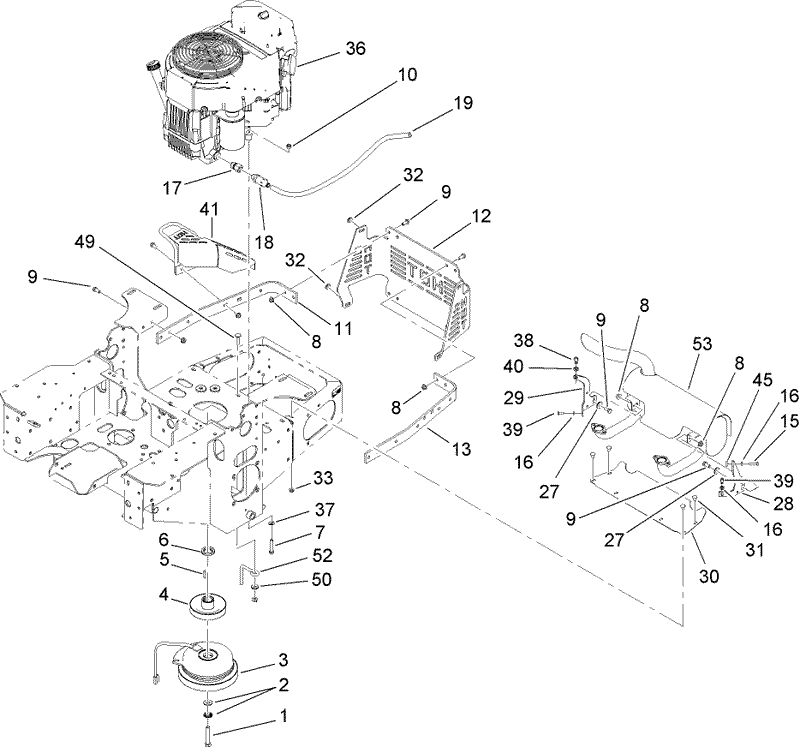 Engine Clutch and Muffler Assembly