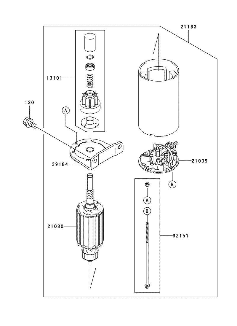 Starter Assembly Kawasaki FH580V AS29