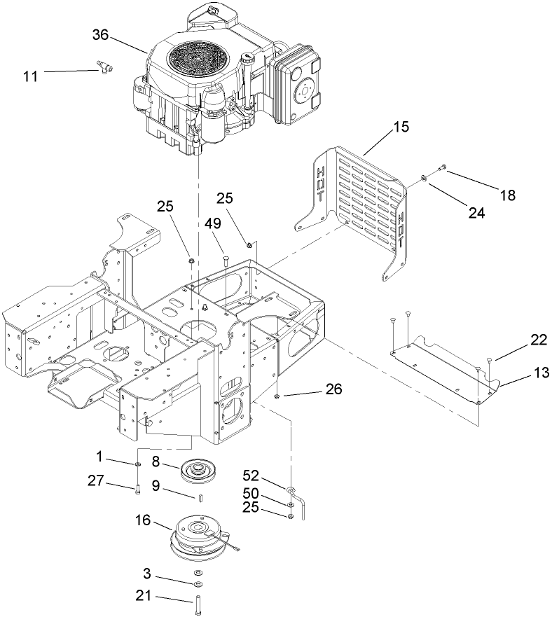 Engine Clutch and Muffler Assembly