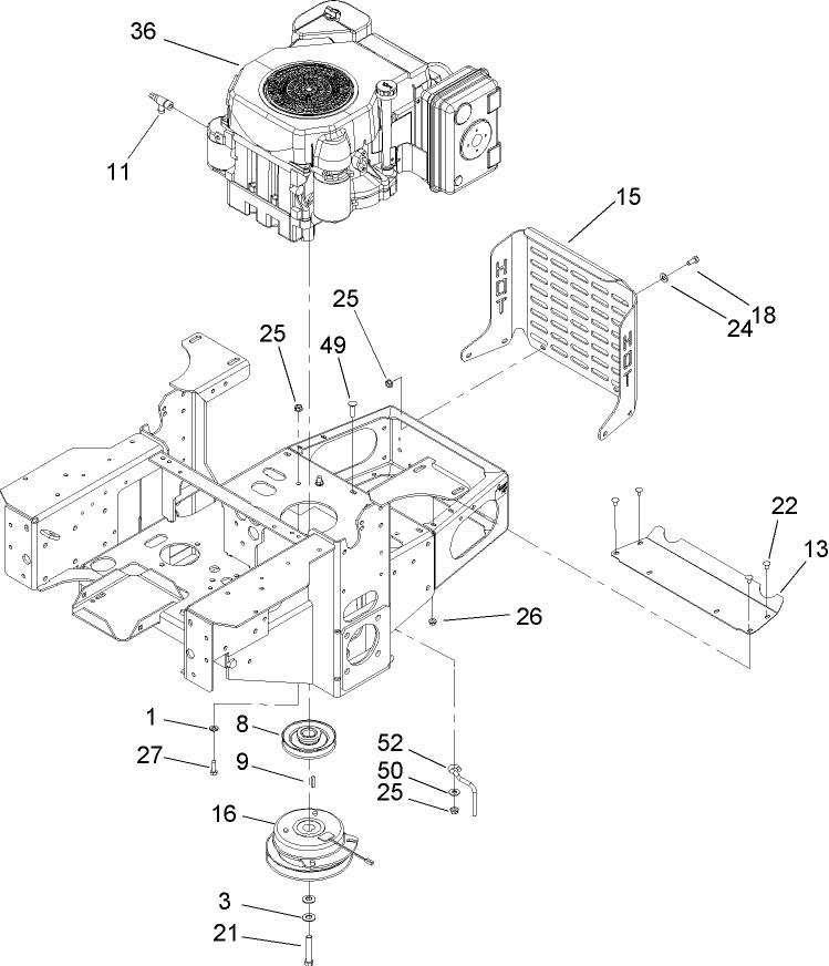 Engine Clutch and Muffler Assembly