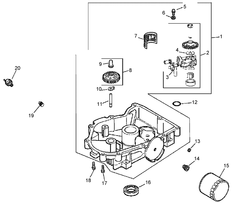 Oil Pan Lubrication Assembly Kohler CV20S 65601