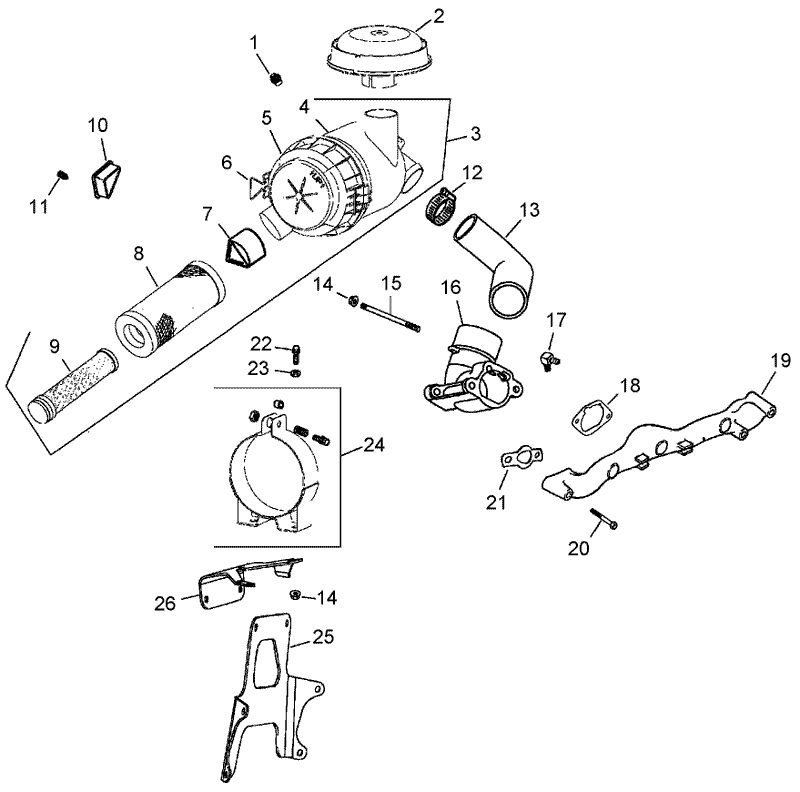 Air Intake Filtration Assembly Kohler CV20S 65601