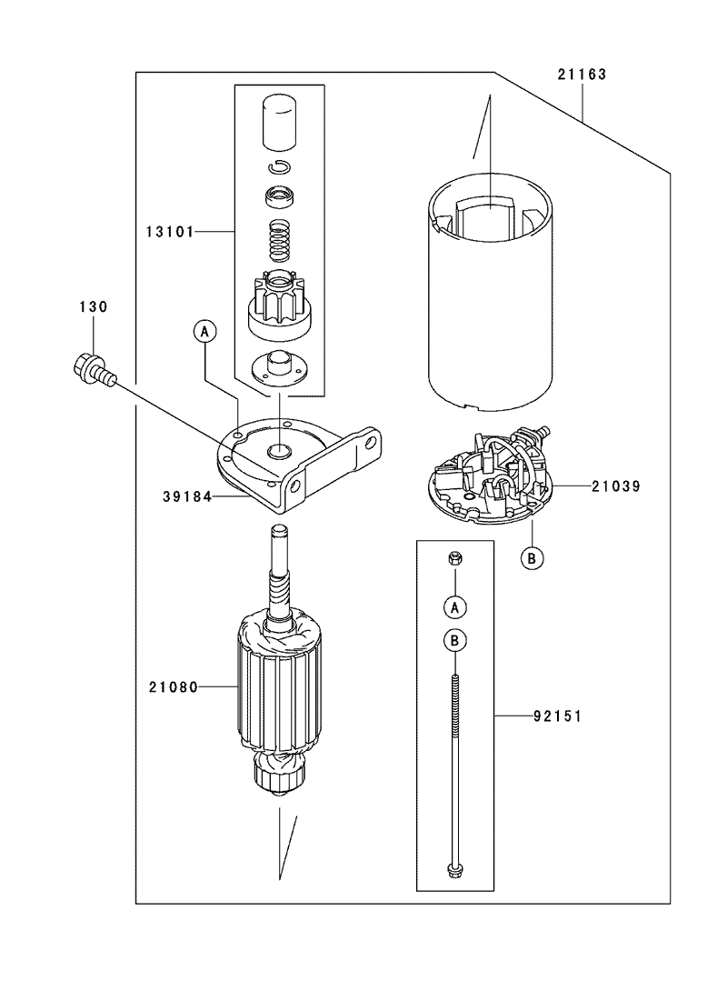 Starter Assembly Kawasaki FH580V AS30