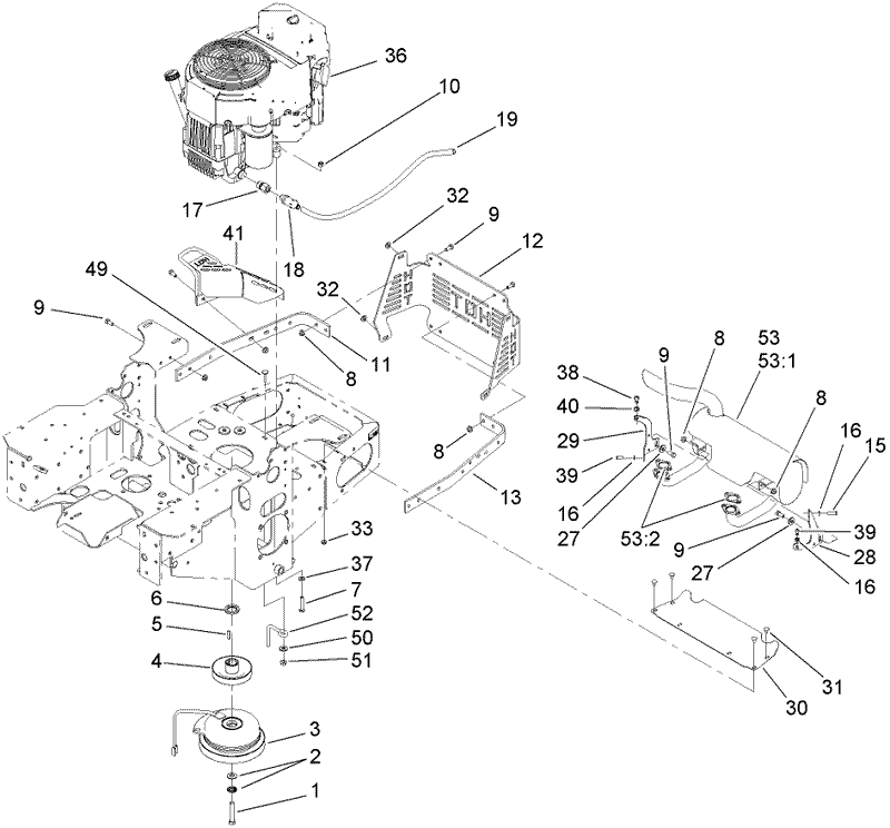 Engine Clutch and Muffler Assembly
