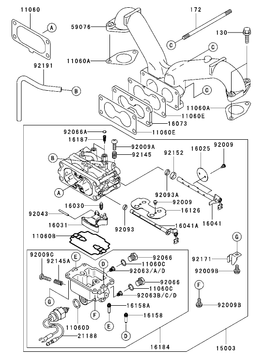 Carburetor Assembly Kawasaki FH680V AS21