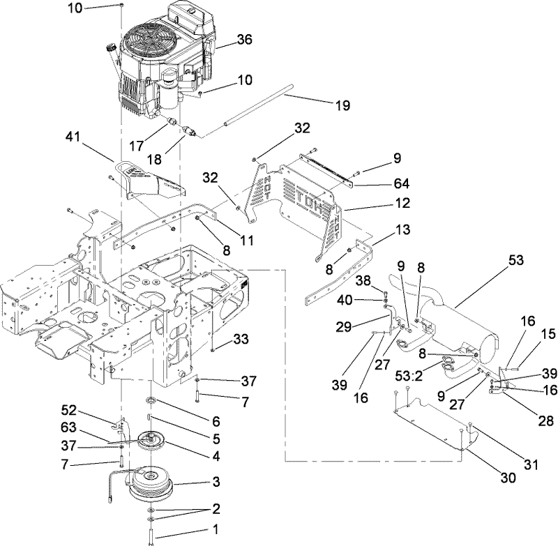 Engine Clutch and Muffler Assembly