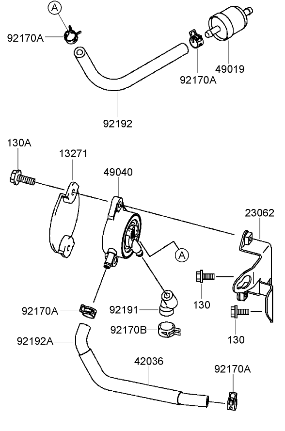Fuel Tank and Valve Assembly Kawasaki FH680V DS21