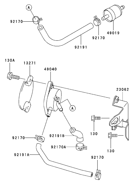Fuel Tank Fuel Valve Assembly Kawasaki FH680V AS21