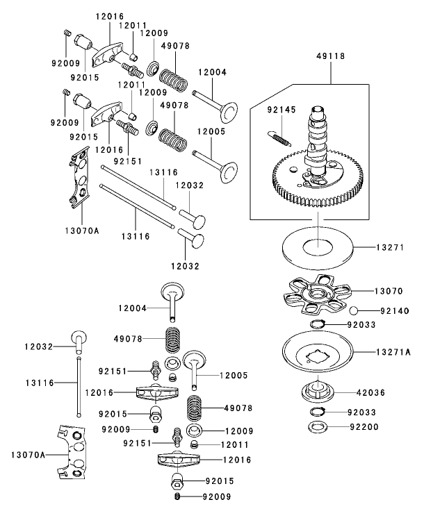 Valve Camshaft Assembly Kawasaki FH680V AS21