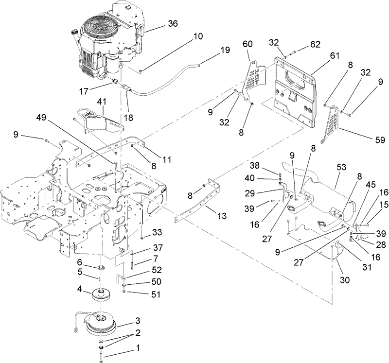 Engine Clutch and Muffler Assembly